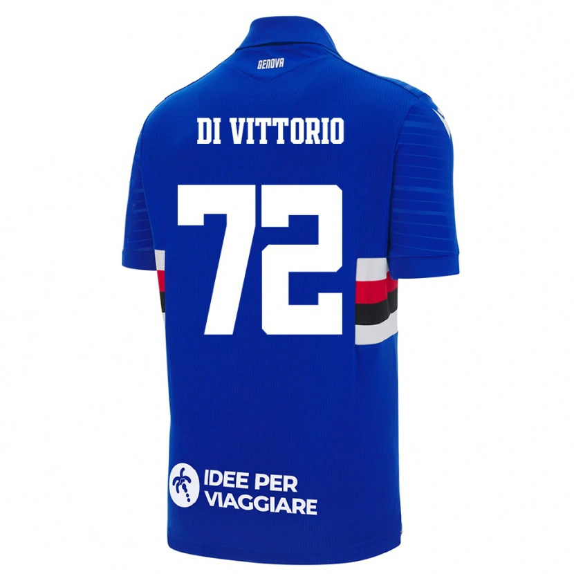 Danxen Hombre Camiseta Irene Di Vittorio #72 Azul Blanco 1ª Equipación 2025/26 La Camisa
