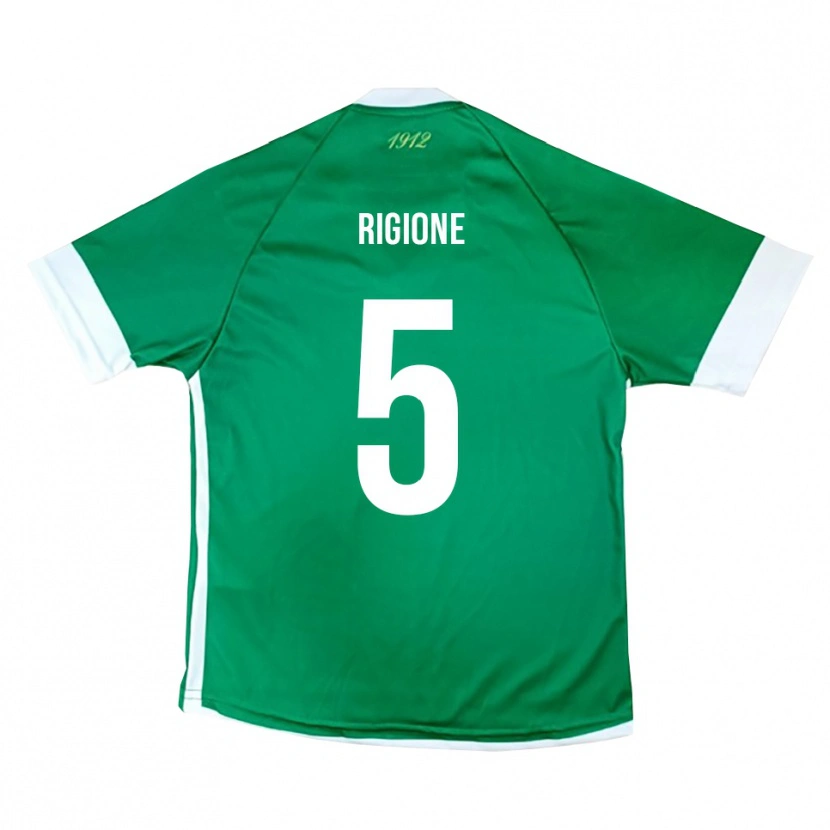 Danxen Hombre Camiseta Michele Rigione #5 Verde Blanco 1ª Equipación 2025/26 La Camisa