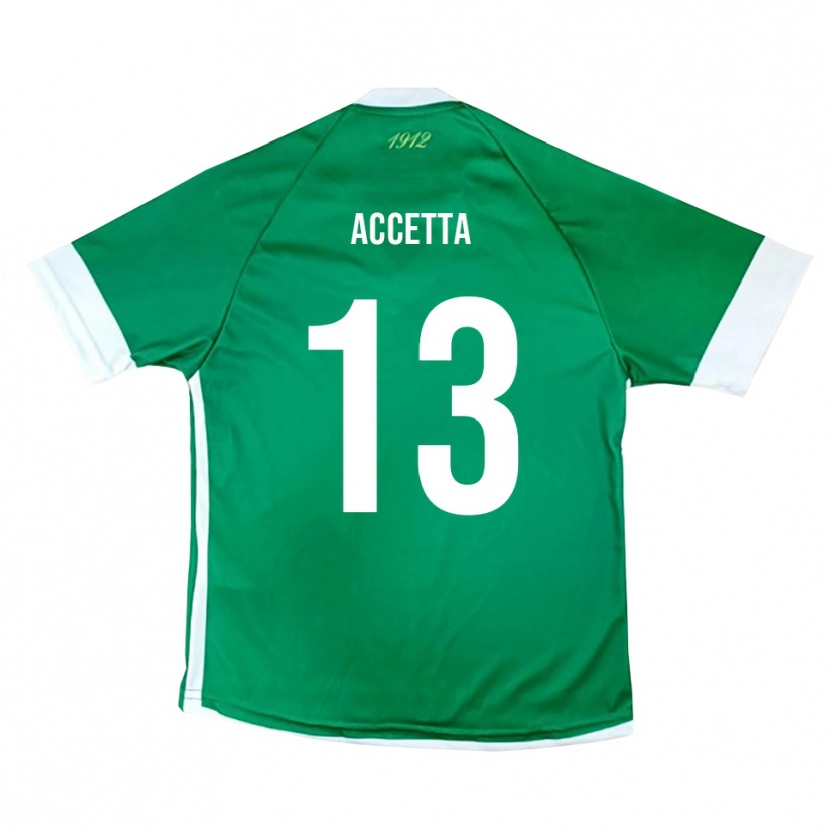 Danxen Hombre Camiseta Simone Accetta #13 Verde Blanco 1ª Equipación 2025/26 La Camisa