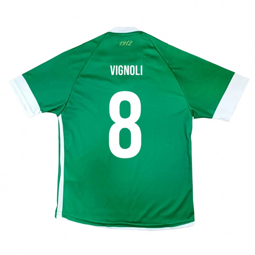 Danxen Hombre Camiseta Matteo Vignoli #8 Verde Blanco 1ª Equipación 2025/26 La Camisa