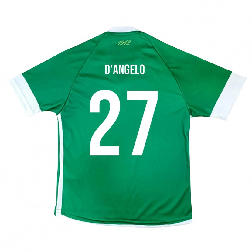 Danxen Hombre Camiseta Sonny D'angelo #27 Verde Blanco 1ª Equipación 2025/26 La Camisa