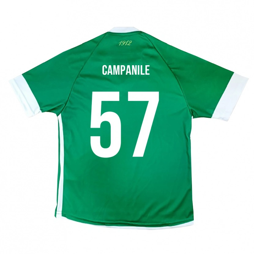 Danxen Hombre Camiseta Alessandro Campanile #57 Verde Blanco 1ª Equipación 2025/26 La Camisa