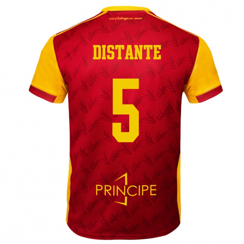 Danxen Hombre Camiseta Marco Distante #5 Amarillo Rojo 1ª Equipación 2025/26 La Camisa