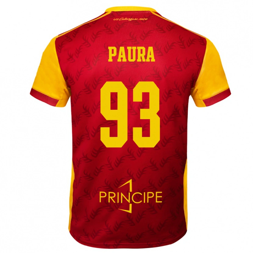 Danxen Hombre Camiseta Mario Paura #93 Amarillo Rojo 1ª Equipación 2025/26 La Camisa