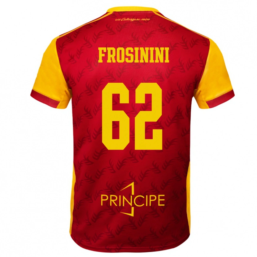 Danxen Hombre Camiseta Ruggero Frosinini #62 Amarillo Rojo 1ª Equipación 2025/26 La Camisa