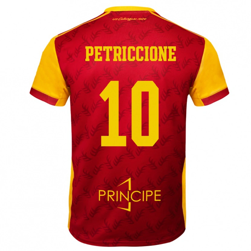 Danxen Hombre Camiseta Jacopo Petriccione #10 Amarillo Rojo 1ª Equipación 2025/26 La Camisa