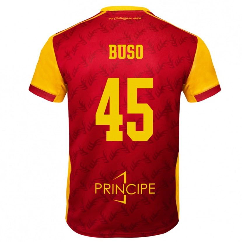 Danxen Hombre Camiseta Nicolò Buso #45 Amarillo Rojo 1ª Equipación 2025/26 La Camisa