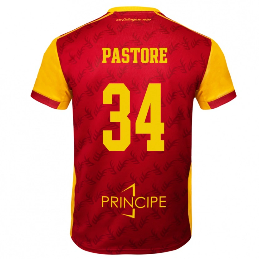 Danxen Hombre Camiseta Federico Pastore #34 Amarillo Rojo 1ª Equipación 2025/26 La Camisa