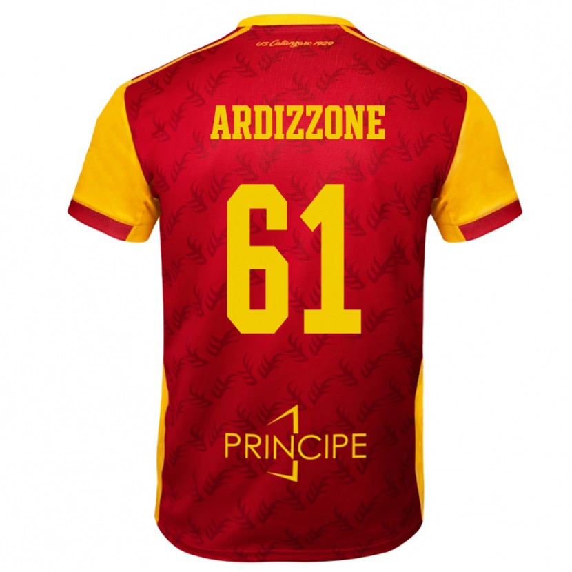 Danxen Hombre Camiseta Simone Ardizzone #61 Amarillo Rojo 1ª Equipación 2025/26 La Camisa