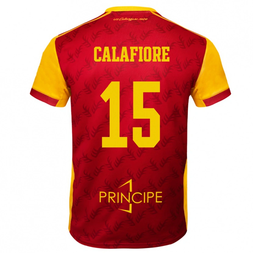 Danxen Hombre Camiseta Donato Calafiore #15 Amarillo Rojo 1ª Equipación 2025/26 La Camisa