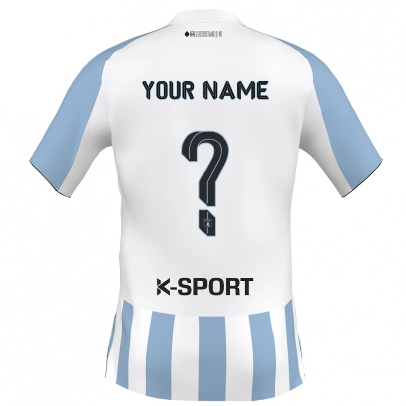 Danxen Hombre Camiseta Su Nombre #0 Blanco Azul Cielo 1ª Equipación 2025/26 La Camisa