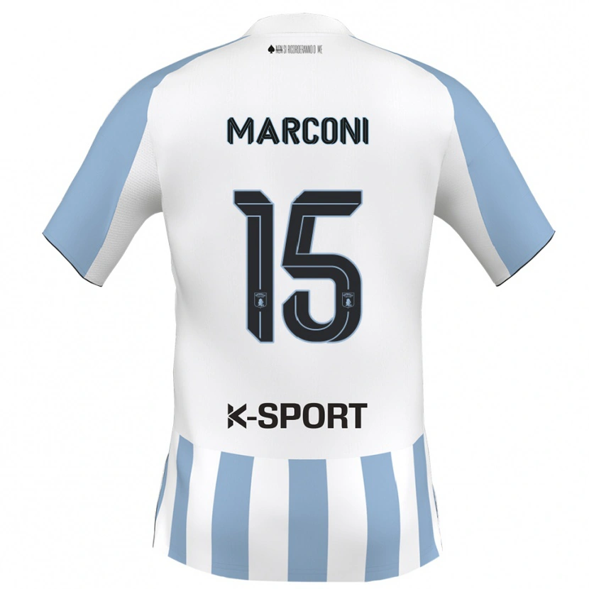 Danxen Hombre Camiseta Ivan Marconi #15 Blanco Azul Cielo 1ª Equipación 2025/26 La Camisa