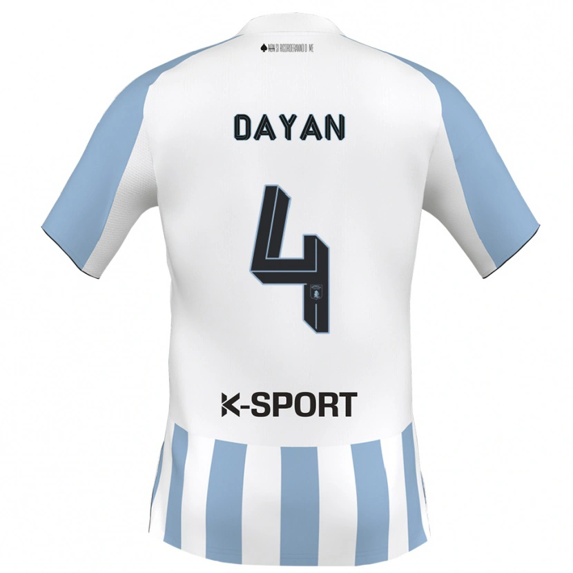 Danxen Hombre Camiseta Pedro Dayan #4 Blanco Azul Cielo 1ª Equipación 2025/26 La Camisa