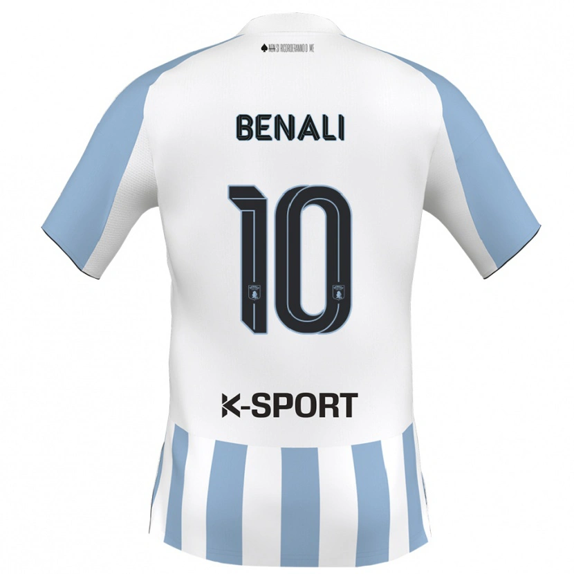 Danxen Hombre Camiseta Ahmad Benali #10 Blanco Azul Cielo 1ª Equipación 2025/26 La Camisa