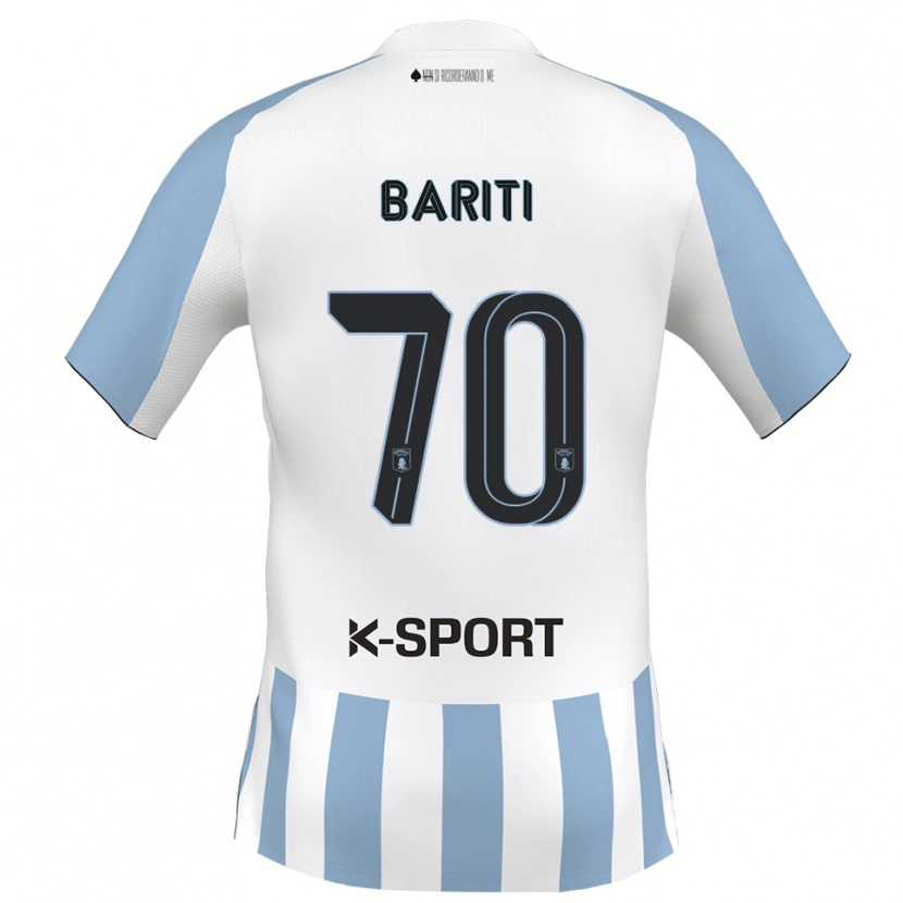Danxen Hombre Camiseta Davide Bariti #70 Blanco Azul Cielo 1ª Equipación 2025/26 La Camisa