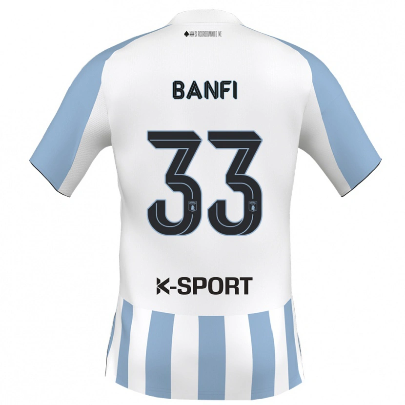 Danxen Hombre Camiseta Emanuele Banfi #33 Blanco Azul Cielo 1ª Equipación 2025/26 La Camisa