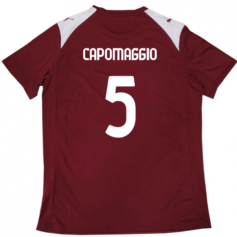 Danxen Hombre Camiseta Galo Capomaggio #5 Borgoña Blanco 1ª Equipación 2025/26 La Camisa