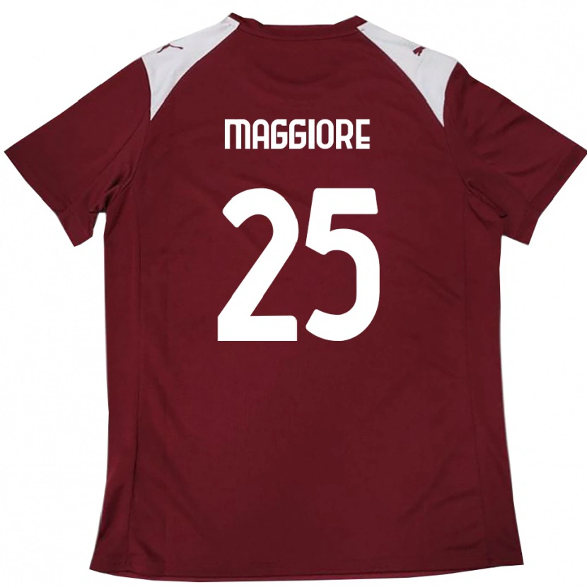 Danxen Hombre Camiseta Giulio Maggiore #25 Borgoña Blanco 1ª Equipación 2025/26 La Camisa