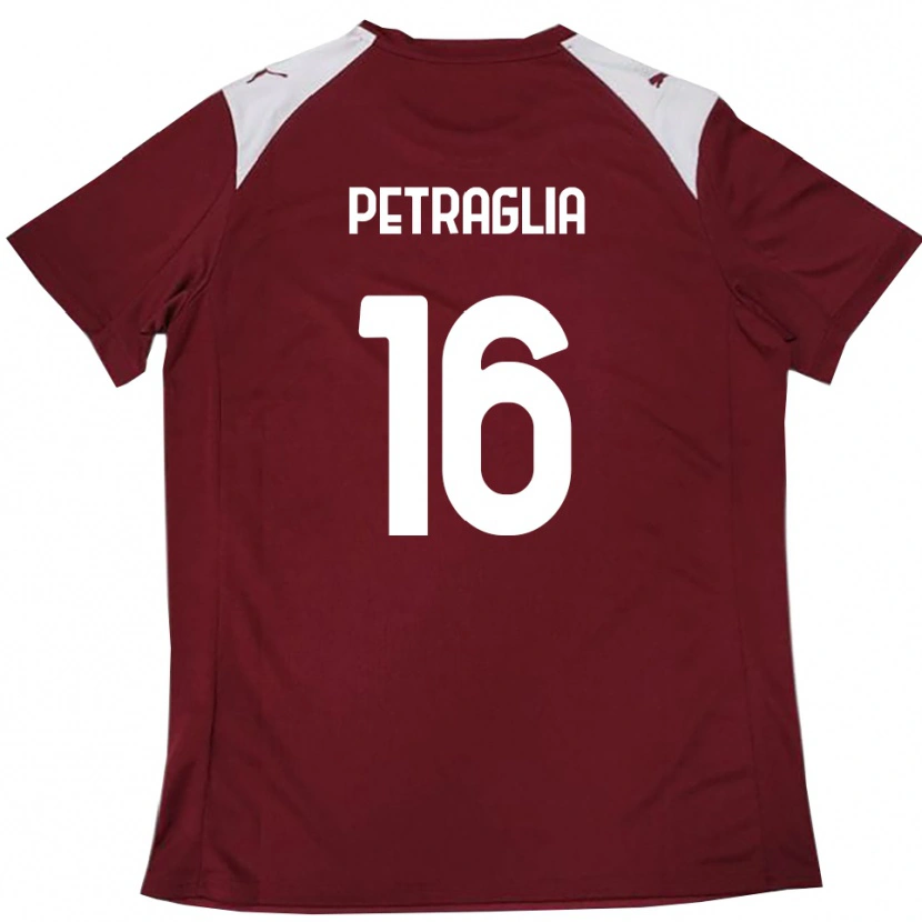 Danxen Hombre Camiseta Christian Petraglia #16 Borgoña Blanco 1ª Equipación 2025/26 La Camisa
