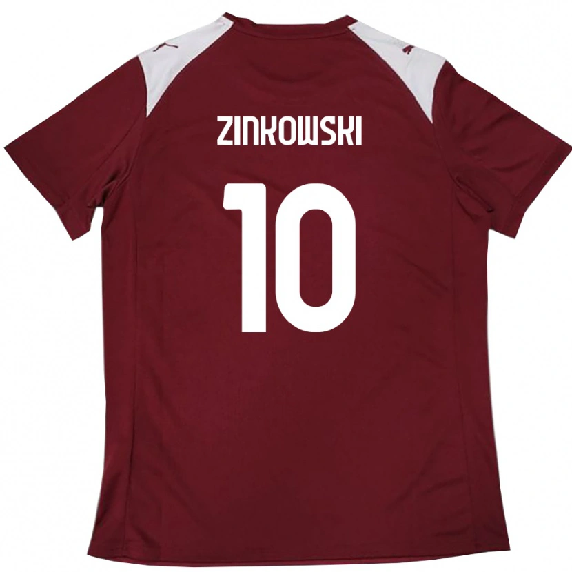 Danxen Hombre Camiseta Igor Zinkowski #10 Borgoña Blanco 1ª Equipación 2025/26 La Camisa