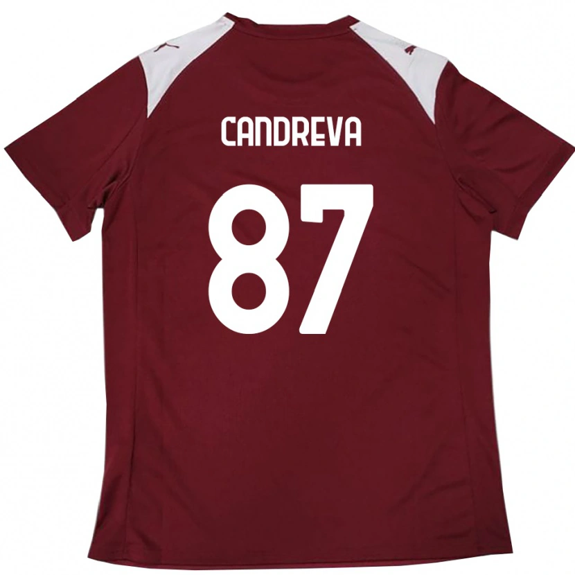 Danxen Hombre Camiseta Antonio Candreva #87 Borgoña Blanco 1ª Equipación 2025/26 La Camisa