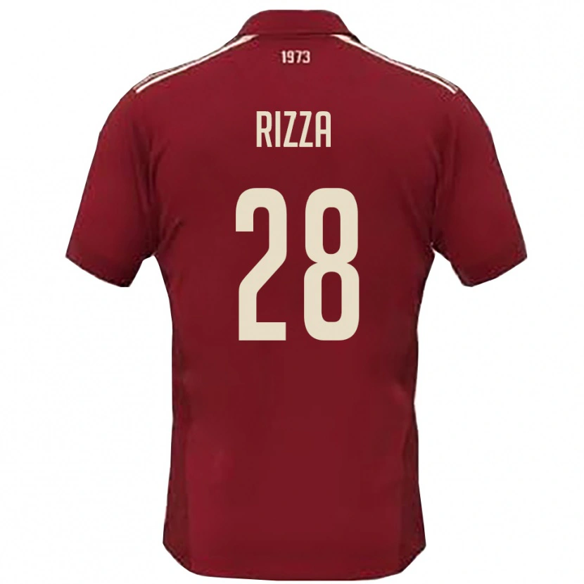 Danxen Hombre Camiseta Alessio Rizza #28 Borgoña Blanco 1ª Equipación 2025/26 La Camisa
