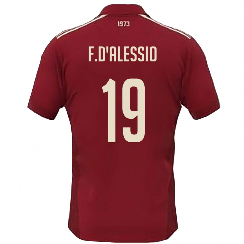 Danxen Hombre Camiseta Francesco D'alessio #19 Borgoña Blanco 1ª Equipación 2025/26 La Camisa