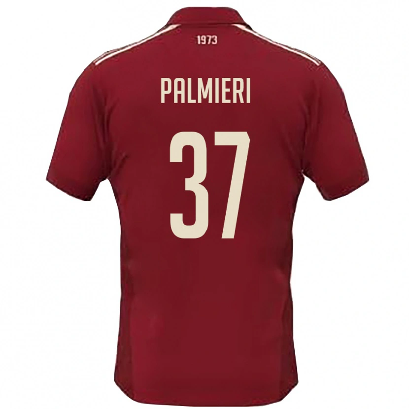 Danxen Hombre Camiseta Riccardo Palmieri #37 Borgoña Blanco 1ª Equipación 2025/26 La Camisa