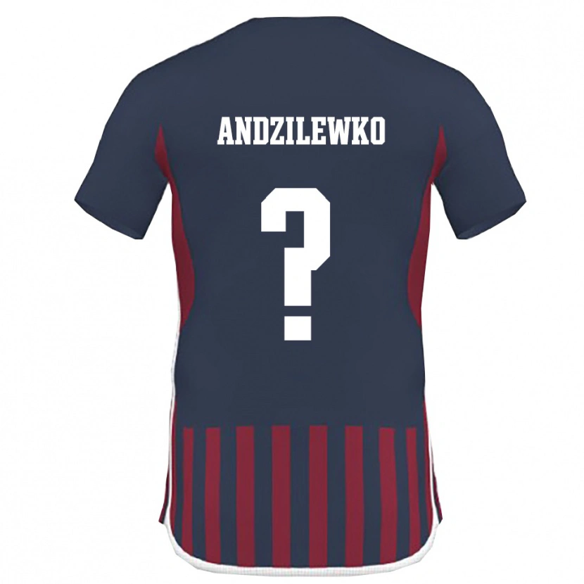 Danxen Hombre Camiseta Andzilewko #0 Marino Rojo 1ª Equipación 2025/26 La Camisa
