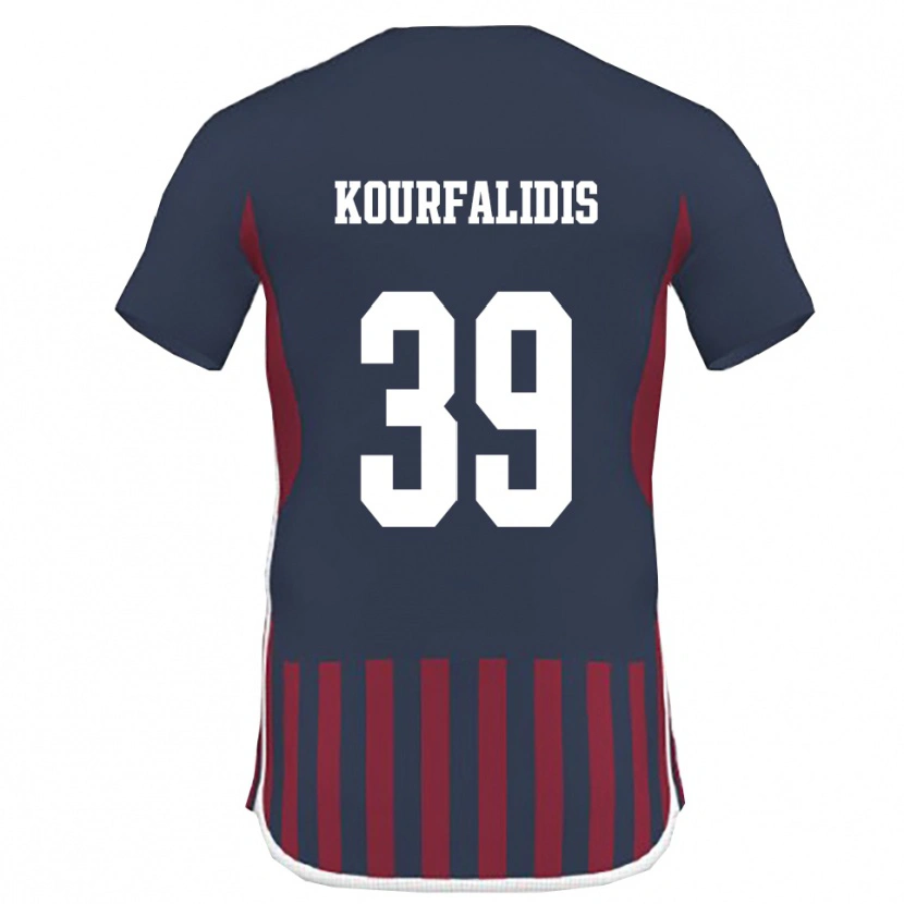 Danxen Hombre Camiseta Christos Kourfalidis #39 Marino Rojo 1ª Equipación 2025/26 La Camisa