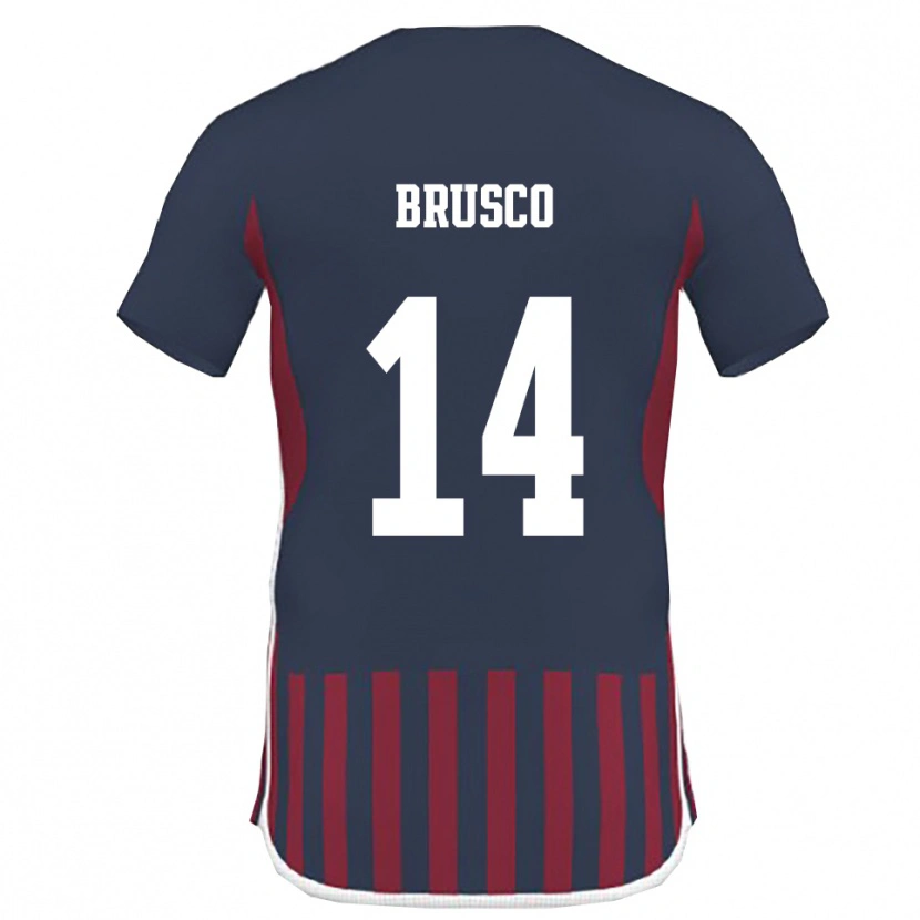 Danxen Hombre Camiseta Alessandro Brusco #14 Marino Rojo 1ª Equipación 2025/26 La Camisa