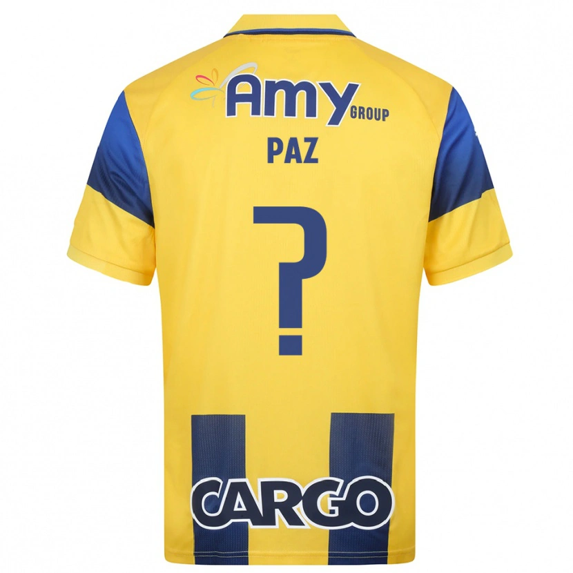 Danxen Hombre Camiseta Jonathan Paz #0 Amarillo Marino 1ª Equipación 2025/26 La Camisa