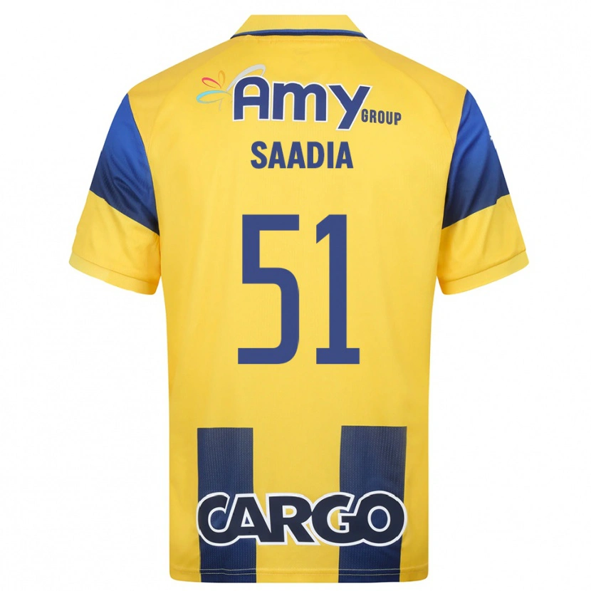 Danxen Hombre Camiseta Shalev Saadia #51 Amarillo Marino 1ª Equipación 2025/26 La Camisa