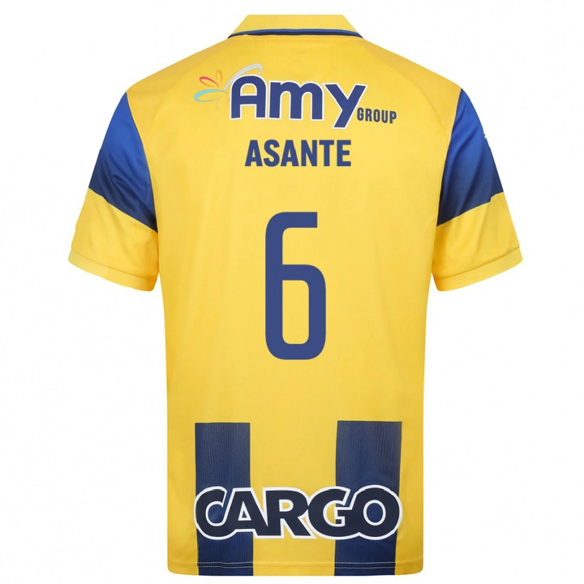 Danxen Hombre Camiseta Tyrese Asante #6 Amarillo Marino 1ª Equipación 2025/26 La Camisa