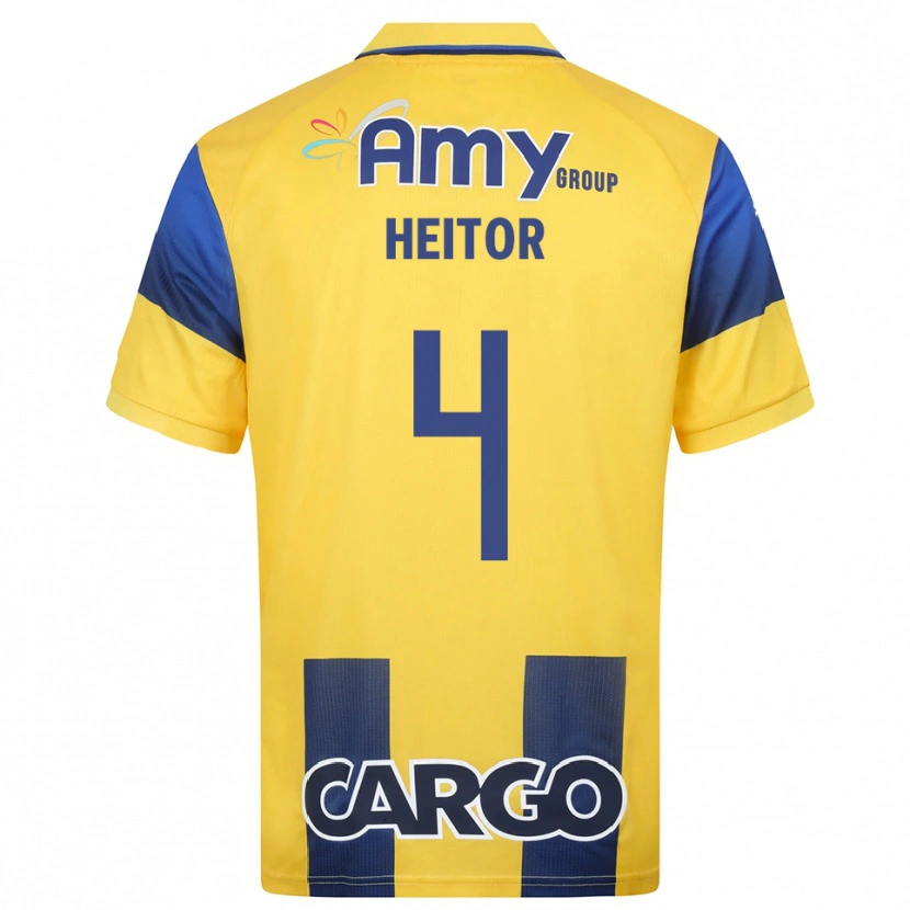 Danxen Hombre Camiseta Heitor #4 Amarillo Marino 1ª Equipación 2025/26 La Camisa