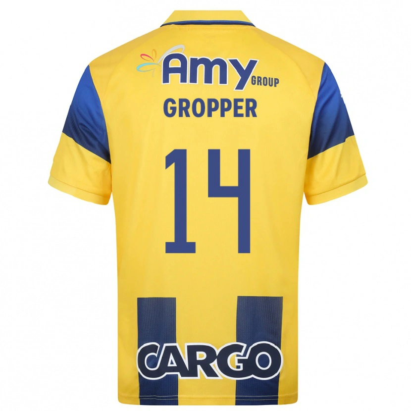 Danxen Hombre Camiseta Denny Gropper #14 Amarillo Marino 1ª Equipación 2025/26 La Camisa