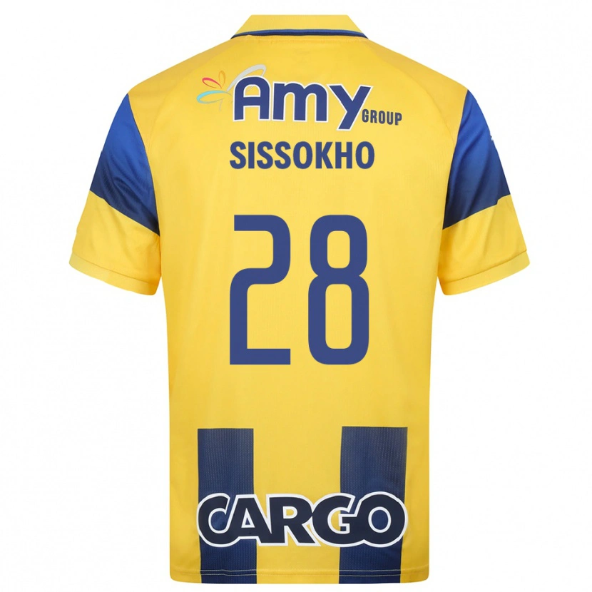 Danxen Hombre Camiseta Issouf Sissokho #28 Amarillo Marino 1ª Equipación 2025/26 La Camisa
