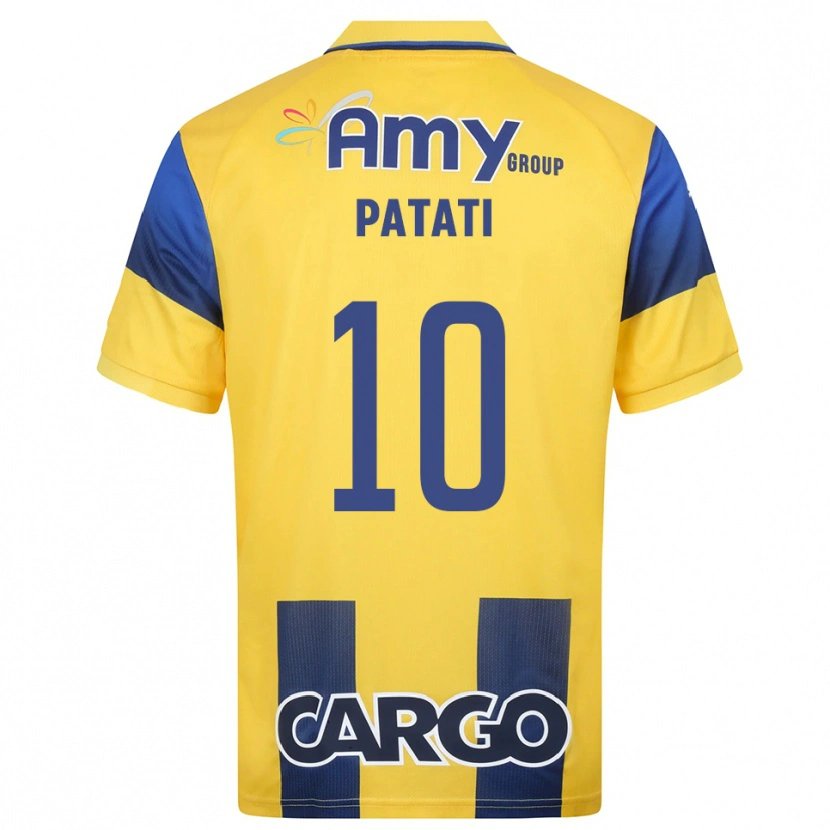 Danxen Hombre Camiseta Weslley Patati #10 Amarillo Marino 1ª Equipación 2025/26 La Camisa