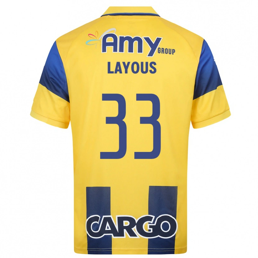 Danxen Hombre Camiseta Hisham Layous #33 Amarillo Marino 1ª Equipación 2025/26 La Camisa