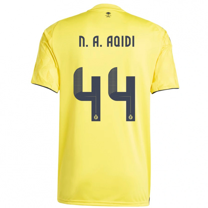 Danxen Hombre Camiseta Nawaf Al-Aqidi #44 Amarillo Negro 1ª Equipación 2025/26 La Camisa