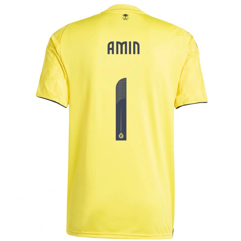 Danxen Hombre Camiseta Amin Al-Bukhari #1 Amarillo Negro 1ª Equipación 2025/26 La Camisa