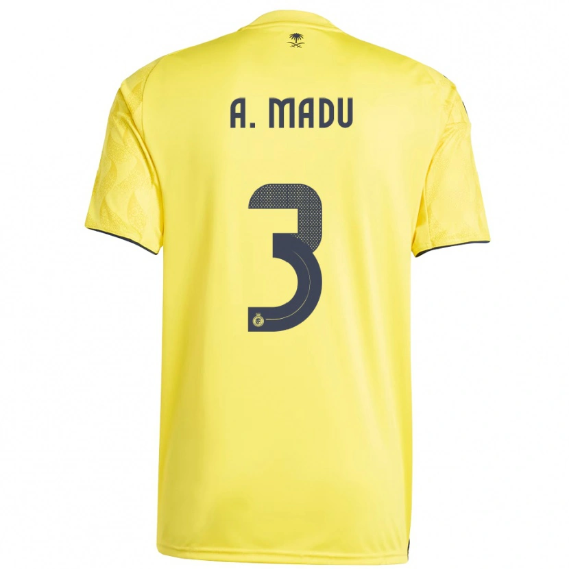 Danxen Hombre Camiseta Abdullah Madu #3 Amarillo Negro 1ª Equipación 2025/26 La Camisa