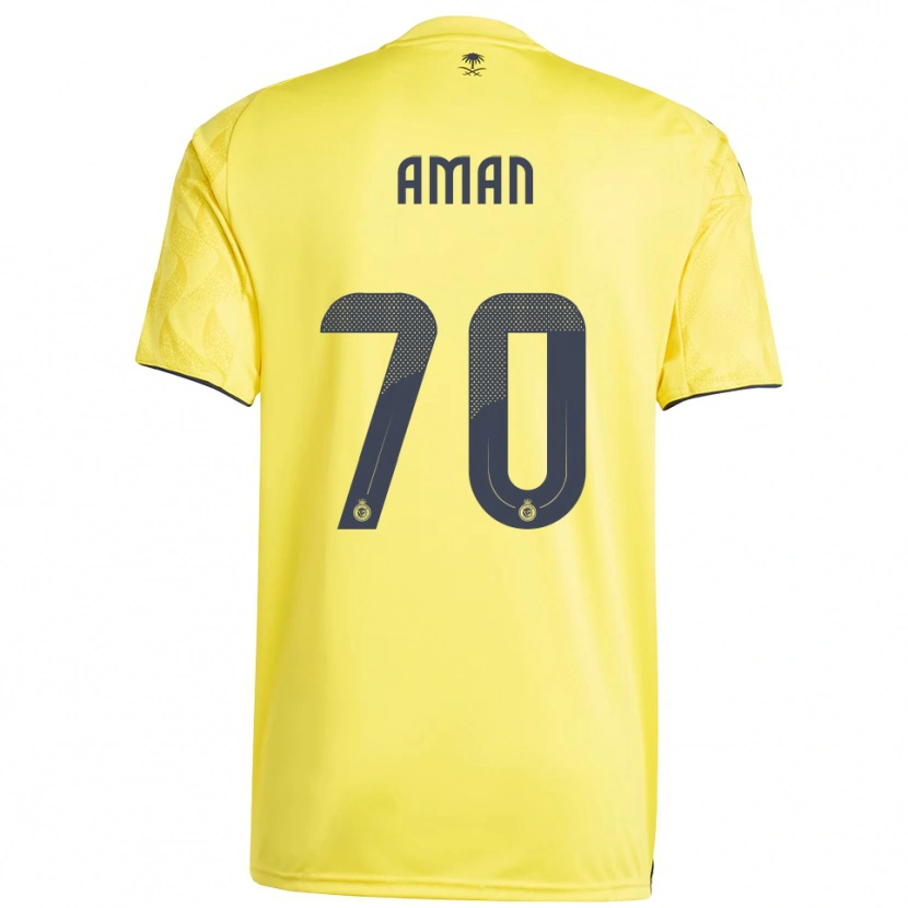 Danxen Hombre Camiseta Awad Aman #70 Amarillo Negro 1ª Equipación 2025/26 La Camisa