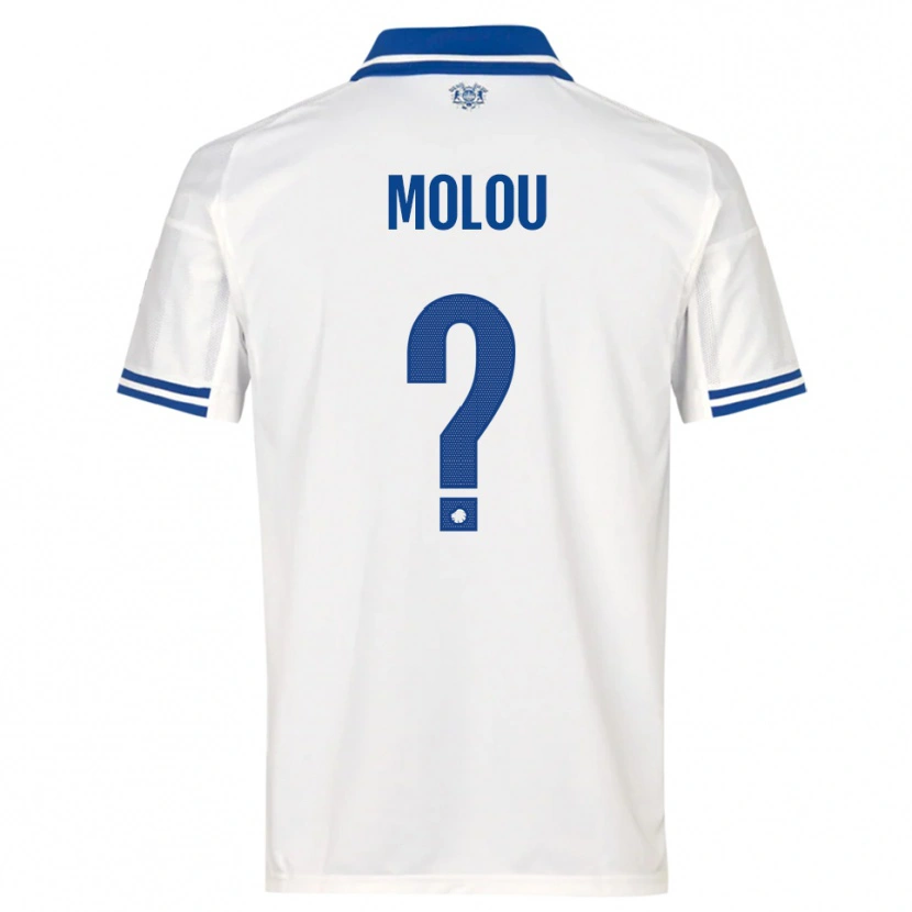 Danxen Hombre Camiseta Yvann Molou #0 Blanco Azul 1ª Equipación 2025/26 La Camisa