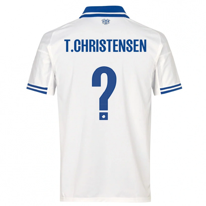 Danxen Hombre Camiseta Tristan Christensen #0 Blanco Azul 1ª Equipación 2025/26 La Camisa