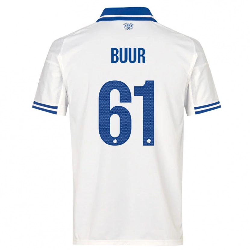 Danxen Hombre Camiseta Oscar Buur #61 Blanco Azul 1ª Equipación 2025/26 La Camisa