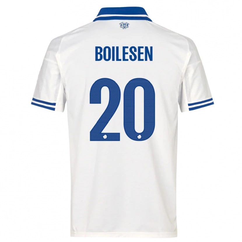 Danxen Hombre Camiseta Nicolai Boilesen #20 Blanco Azul 1ª Equipación 2025/26 La Camisa