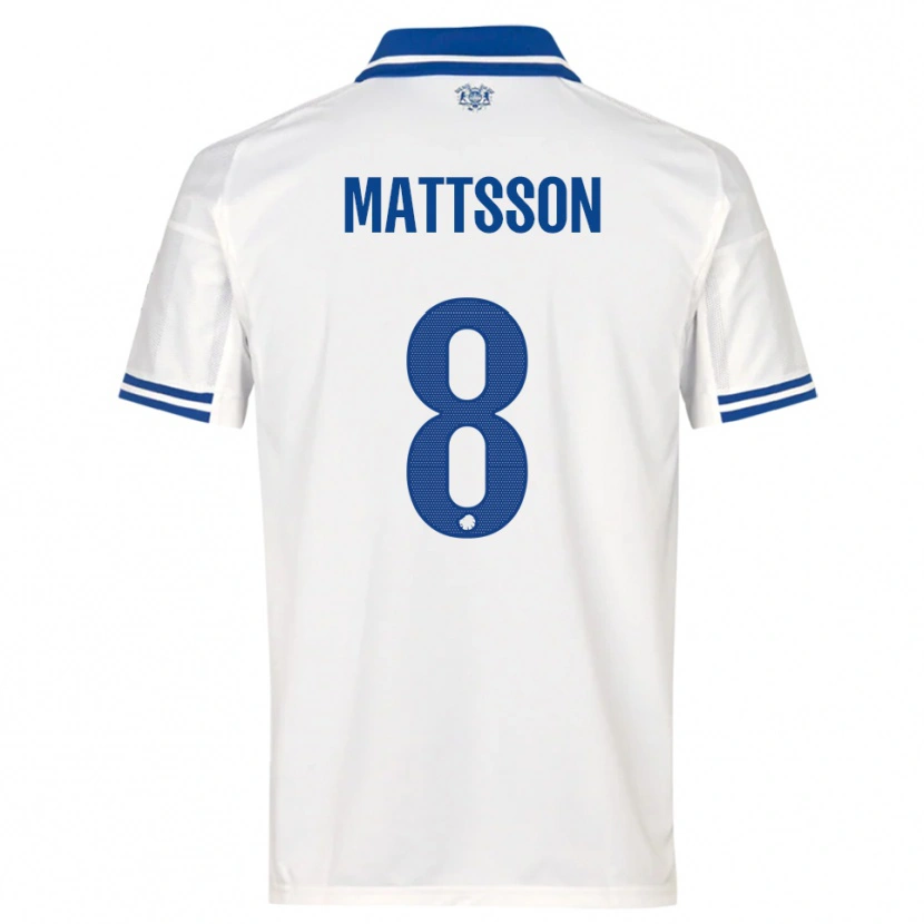 Danxen Hombre Camiseta Magnus Mattsson #8 Blanco Azul 1ª Equipación 2025/26 La Camisa