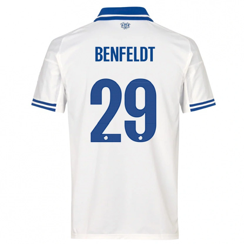 Danxen Hombre Camiseta Frederikke Benfeldt #29 Blanco Azul 1ª Equipación 2025/26 La Camisa