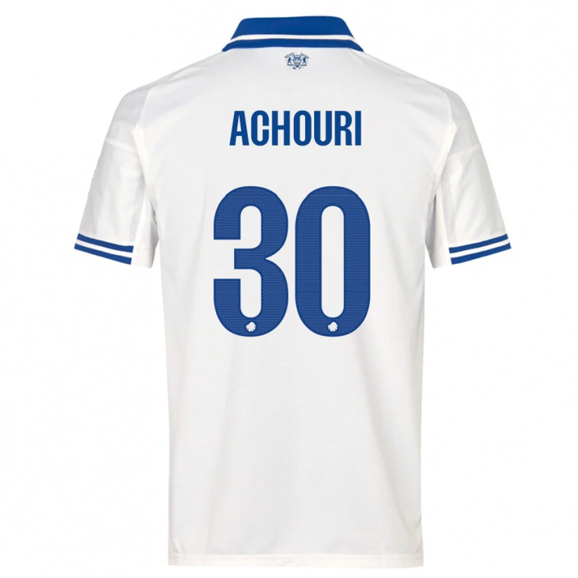 Danxen Hombre Camiseta Elias Achouri #30 Blanco Azul 1ª Equipación 2025/26 La Camisa